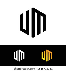 Initial Letters UM logo Vector