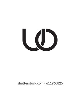Initial letters uo, round overlapping chain shape lowercase logo modern design monogram black