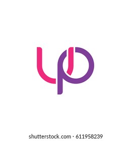 Initial letters up, round overlapping chain shape lowercase logo modern design pink purple