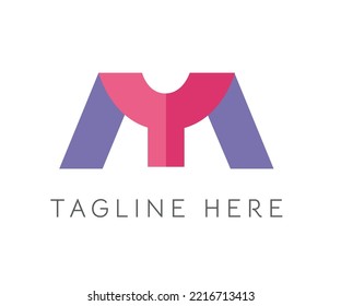 Initial letters uppercase MY vector logo design template. Monogram gradient letter Y and M linked logo inspiration. Abstract logo is suitable for Branding, Business and Technology logos.
