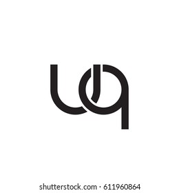 Initial letters uq, round overlapping chain shape lowercase logo modern design monogram black