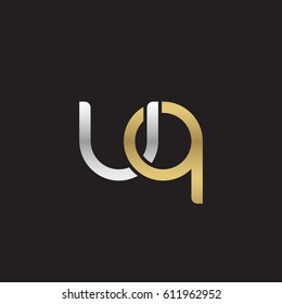 Initial letters uq, round overlapping chain shape lowercase logo modern design silver gold