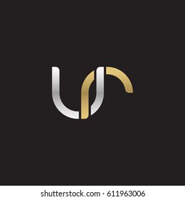 Initial letters ur, round overlapping chain shape lowercase logo modern design silver gold