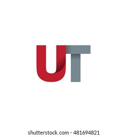 Initial Letters Ut Overlapping Fold Logo Stock Vector (Royalty Free ...