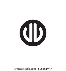 Initial letters UU circle shape monogram black simple logo