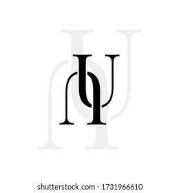 Initial letters uu linked monogram logo vector. Business logo monogram with two overlap letters inside circle isolated on white background.