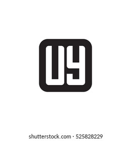 Initial letters UY rounded square shape monogram black simple logo