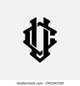 Initial letters V, C, VC or CV overlapping, interlocked monogram logo, black color on white background