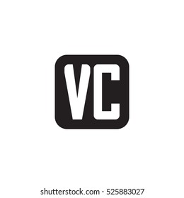 Initial letters VC rounded square shape monogram black simple logo