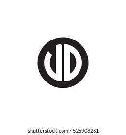 Initial letters VD circle shape monogram black simple logo