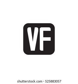 Initial letters VF rounded square shape monogram black simple logo