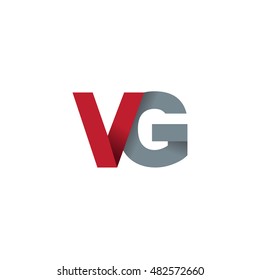 Initial letters VG overlapping fold logo red gray