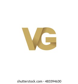Initial letters VG overlapping fold logo brown gold