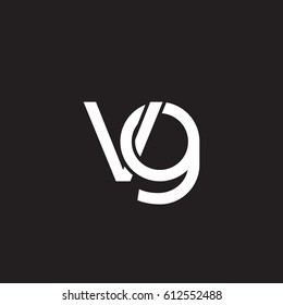 Initial letters vg, round overlapping chain shape lowercase logo modern design white black background