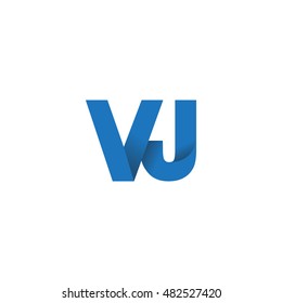 Initial letters VJ overlapping fold logo blue