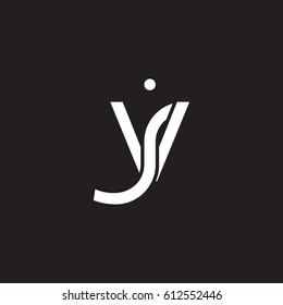 Initial letters vj, round overlapping chain shape lowercase logo modern design white black background