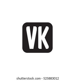 Initial letters VK rounded square shape monogram black simple logo