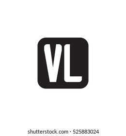 Initial letters VL rounded square shape monogram black simple logo