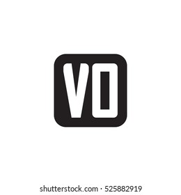 Initial letters VO rounded square shape monogram black simple logo
