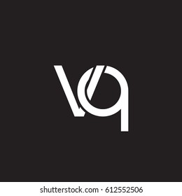 Initial letters vq, round overlapping chain shape lowercase logo modern design white black background