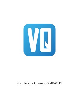 Initial letters VQ rounded square shape blue simple logo