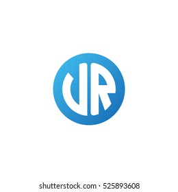 Initial letters VR circle shape blue simple logo
