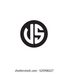 Initial letters VS circle shape monogram black simple logo