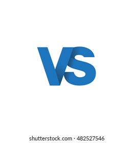 Initial letters VS overlapping fold logo blue