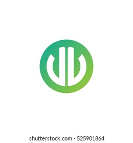 Initial letters VV circle shape green simple logo