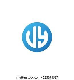 Initial letters VY circle shape blue simple logo