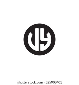 Initial letters VY circle shape monogram black simple logo