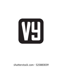 Initial letters VY rounded square shape monogram black simple logo
