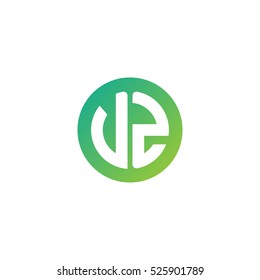 Initial letters VZ circle shape green simple logo