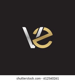 Initial letters vz, round overlapping chain shape lowercase logo modern design silver gold