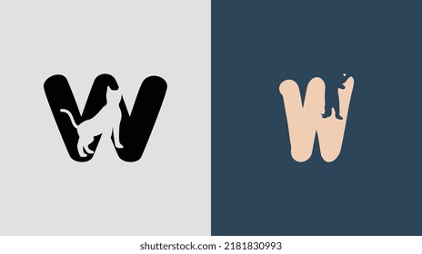 Initial Letters W Cat Logo Designs Bundle. It will be suitable for which company or brand name start those initial.