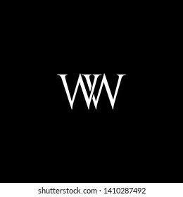 Initial letters W WW linked monogram logo vector. Business logo monogram with two overlap letters isolated on white background.