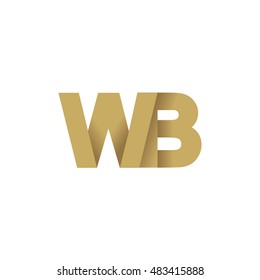 Initial letters WB overlapping fold logo brown gold
