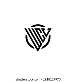 Initial letters WCV. Triangle monogram. Cool simple modern logo concept