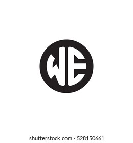 Initial letters WE circle shape monogram black simple logo
