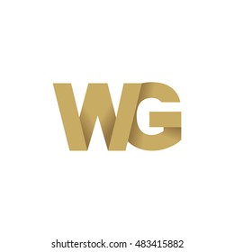 Initial letters WG overlapping fold logo brown gold