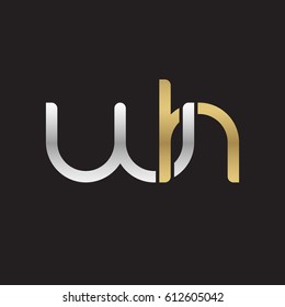 Initial letters wh, round overlapping chain shape lowercase logo modern design silver gold