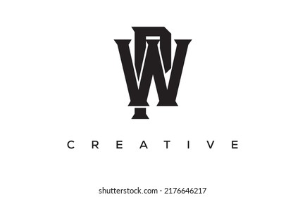 Initial letters WP, PW Monogram logo design with Creative Style alphabet symbol. WP, PW Spiral letters Universal elegant vector emblem, logotype. Graphic alphabet symbol for corporate identity