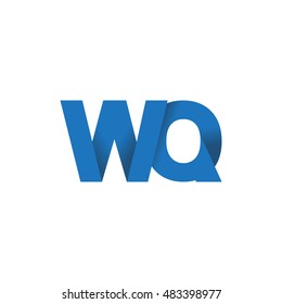 Initial letters WQ overlapping fold logo blue
