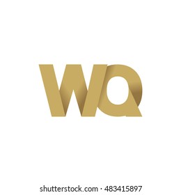 Initial letters WQ overlapping fold logo brown gold