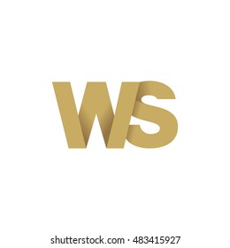 Initial letters WS overlapping fold logo brown gold