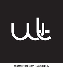 Initial letters wt, round overlapping chain shape lowercase logo modern design white black background