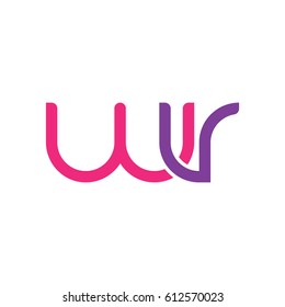 Initial letters wv, round overlapping chain shape lowercase logo modern design pink purple