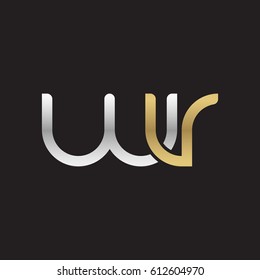 Initial letters wv, round overlapping chain shape lowercase logo modern design silver gold