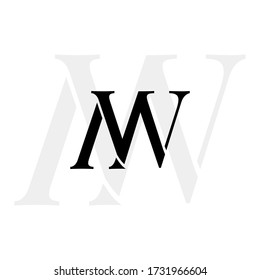 Initial letters ww linked monogram logo vector. Business logo monogram with two overlap letters inside circle isolated on white background.