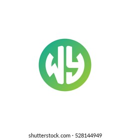 Initial letters WY circle shape green simple logo